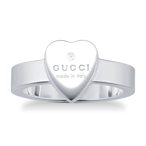 gucci rings silver|gucci trademark silver heart ring.